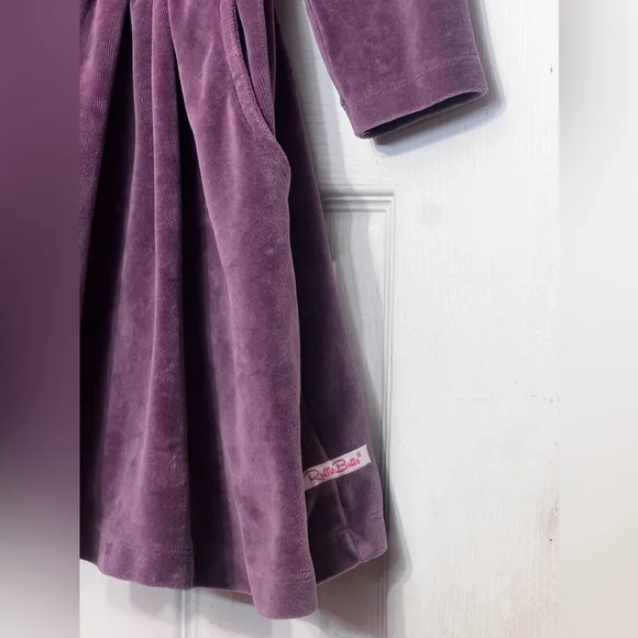 RUFFLEBUTTS VINTAGE VIOLET VELOUR TWIRL DRESS